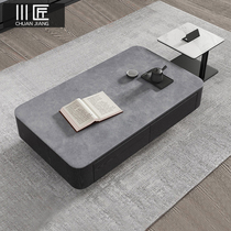 Modern simple large and small apartment living room home Creative Square Italian coffee table marble rock board coffee table TV cabinet