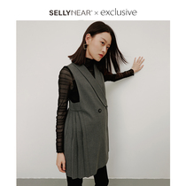 SELLYNEAR pregnant women Autumn New temperament gray pleated loose A pendulum English small suit vest jacket