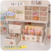 Jiugong grid storage box girl heart stationery desktop storage box Jiugong grid student desk office finishing artifact