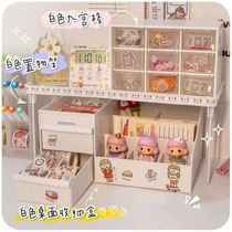 Jiugong grid storage box girl heart stationery desktop storage box Jiugong grid student desk office finishing artifact