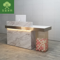 Wrought iron company reception desk Simple modern clothing mens and womens clothing store Small cashier beauty salon Bar
