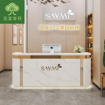 Beauty salon cashier Clothing store bar counter Small simple modern company front desk Light luxury arc hotel reception desk