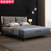 Bed European Prince style science and technology cloth bed Modern simple 1 8 meters wash-in fabric bed Wedding bed Master bedroom king-size bed