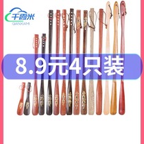 Rosewood shoes solid wood shoestring 22CM wearing shoes chicken wing Wood shoes practical shoes for home use