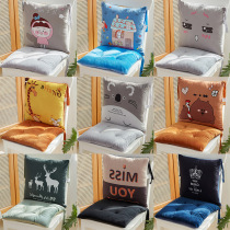 Cute cartoon conjoined cushion waist cushion back integrated office thickened student dining chair Butt seat cushion