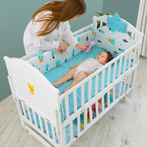 sweetybb crib solid wood European-style multifunctional newborn childrens cradle BB white baby splicing bedside