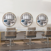 Beauty salon mirror with LED light luminous wall hanging hair salon mirror table integrated Net Red special hair haircut Beauty Mirror