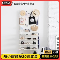 Hardware girl shoe cabinet Foyer cabinet Shoe rack partition shelf Household door partition cabinet Storage artifact Entrance cabinet