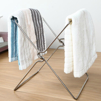 Stainless steel kitchen countertop garbage rack bag rag rack Foldable storage rack Plastic bag shelf trash can bracket