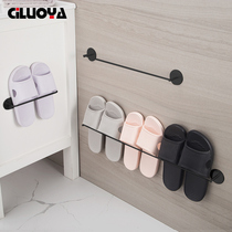 Bathroom trailer rack toilet door wall toilet storage artifact-free wall hanging shoe rack nail free