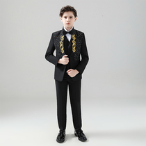 Boys host dress suit handsome British childrens suit small suit model catwalk piano performance