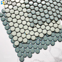 Green kiln glazed round mosaic pink kitchen bathroom wall brick porch background wall button brick