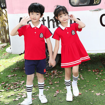 Summer kindergarten Garden clothes red first grade primary school class uniforms spring and autumn sportswear three-piece childrens school uniforms