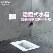 Wrigley hidden water tank In-wall squat toilet Hidden squat pit Embedded squat toilet flush water tank concealed large impulse