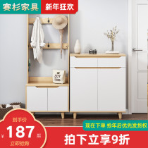 Nordic shoe cabinet coat cabinet one-piece home door living room door wall porch cabinet storage locker shoe rack