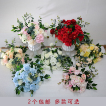 Wedding flower art wedding road guide Flower Forest series simulation silk flower scene layout decoration flower table Roman column flower