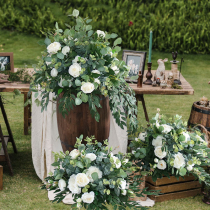 Mori hipster outdoor wedding simulation road flower art ornaments hotel window photo studio photography set simulation flower