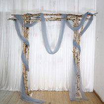 Birch branch multi-wood combination wooden arch outdoor forest wedding celebration opening window back flower stand display frame