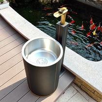 One stainless steel column basin floor wash basin outdoor courtyard balcony toilet wash basin outdoor antifreeze Basin