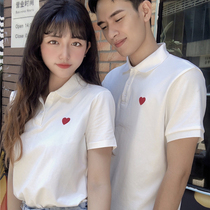 Couple dress summer clothes 2021 new trend White Red love short sleeve T-shirt shoot marriage registration license clothes