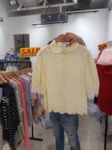 Korea Dongdaemun direct mail discount SNAP womens openwork short sleeve lace shirt