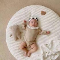 ins newborn baby crawling mat thick embroidery game mat childrens room cushion cotton mat round climbing mat