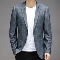  2021 summer new mens suit jacket single-piece slim thin trend casual large size breathable single western top