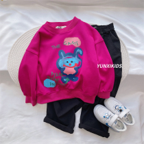 Girl Cartoon Sport Sweatshirt 2022 Spring New Big Girl Han Edition Cute Long Sleeve T-shirt Mother Daughter Dress