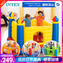  INTEX trampoline childrens jumping bed Household folding inflatable park castle indoor bouncing bed toy