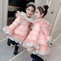 Girls cotton clothes 2021 new childrens foreign style Princess winter clothes down cotton clothes girls thick cotton padded jacket winter coat