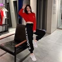 Jazz dance top clothing female Korean version sexy top new student hip-hop suit Hip-hop loose performance suit