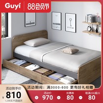Single bed 1 2 meters 1 5 meters small apartment household simple modern economic storage Nordic style childrens bed small bed