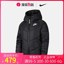 Nike Nike Womens winter new cotton coat hooded warm and comfortable short jacket coat CV8688-011