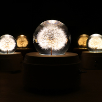  Music box Wooden music box Dandelion immortal flower crystal ball birthday gift girls get married to send friends