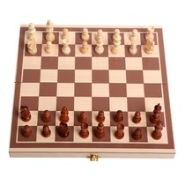 Wooden folding set mother large chess backgammon backgammon portable solid wood children wooden toy chess Chess
