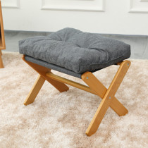 Footstool Low stool Nordic solid wood modern simple cotton pad shoe stool Leisure foldable sofa leg rest footrest