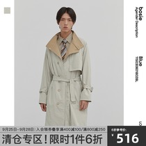 bosie shijinchuan Autumn New windbreaker mens couples lapel fashion long loose womens casual coat tide