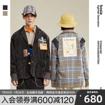 bosie winter new suit male little prince joint couple retro stitching embroidery leisure jacket tide 8755M