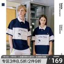 bosie summer POLO shirt little prince joint couple mens t casual tide contrast lapel short-sleeved personality tide 03153