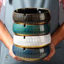 Ceramic ashtray creative personality trend household 2021 living room fashion modern high-end gray cylinder light luxury extra large