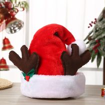 Christmas hats childrens hats for men and women Santa Claus hats Christmas adult antlers headdress decoration padded flocking