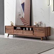 Nordic solid wood furniture North American black Walnut TV cabinet Living Room cabinet Locker TV table Light luxury net Red