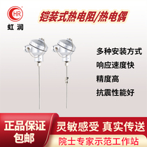 Hongrun thermal resistance pt100 thermocouple kes type waterproof temperature probe movable card sleeve temperature sensor WZPK