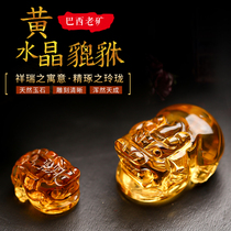 Yue man hong natural citrine brave pendant men female necklace lucky transport couple pi qiu pendant bracelet