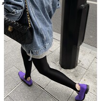 1P sashimi skinny black beating underfoot pants womens spring new high waist tight fit outside wearing matching panty pants
