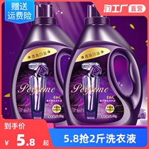 Perfume scented laundry detergent 10 catty large barrel whole box batch aroma lasting care home affordable promotion combined bottled