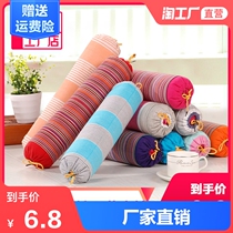  Buckwheat pillow Candy cylindrical cervical spine old rough cloth 38x8cm Bedding to help sleep Household single sleep health care