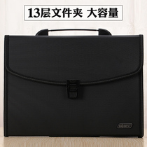 Kangbai organ bag multi-layer folder primary school student portable file bag organ clip a4 file bag large capacity storage