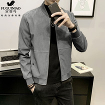 Rich Bird Mens autumn and winter jacket Tide brand plus velvet motorcycle jacket British trend Joker leather clothing handsome baseball uniform