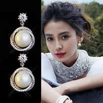 2021 new pearl drop earrings feminine temperament high sense atmosphere earrings light luxury sterling silver stud earrings summer earrings trend